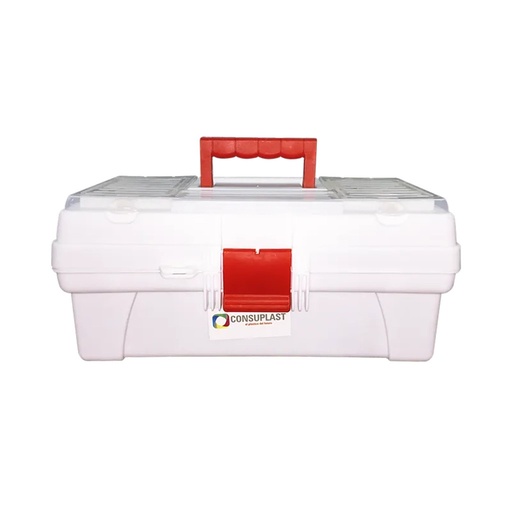 [58PECH3] CAJA DE HERRAMIENTAS  14&quot; BLANCO/ROJO - CONSUPLAST