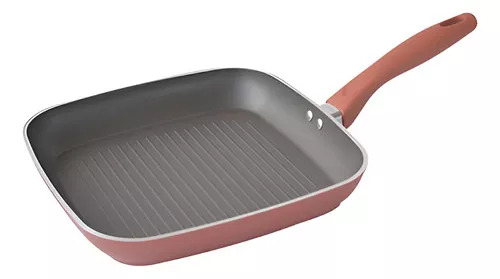 [7719] ASADOR CUADRADO COLORS 26CM INDUCCION CAFE-UMCO