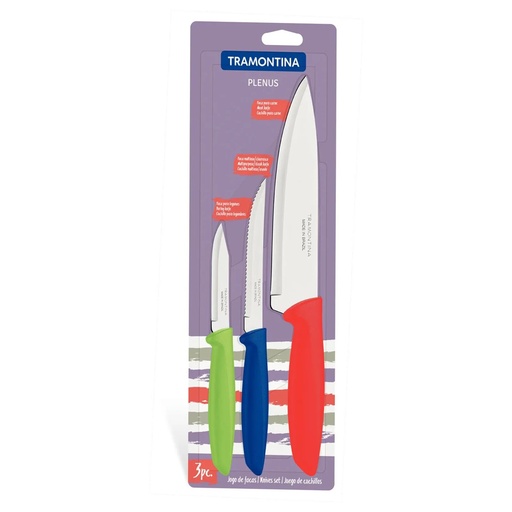 [23498/920] CUCHILLO PLENUS  JGO 3UND VERDE-TRAMONTINA
