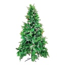 ÁRBOL NAVIDAD PINO 2.4MT NEVADA ESCARCHADA PIÑA Y CEREZO