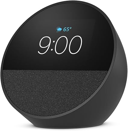 [BV84J9 NEGRO] PARLANTE ECHO SPOT P/2.8&quot; RELOJ ALARMA ALEXA NEGRO-AMAZON