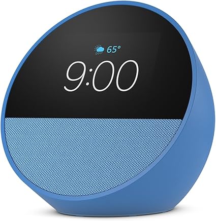 [BV84J9 AZUL] PARLANTE ECHO SPOT 2.8&quot; RELOJ ALARMA ALEXA AZUL/AMAZON