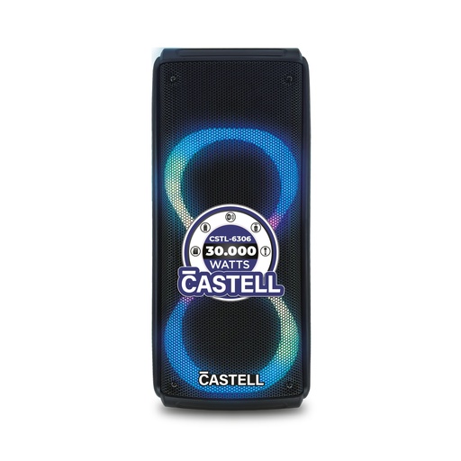 [CSTL-6306] PARLANTE PORTÁTIL NEGRO CASTELL CON PANTALLA DISPLAY LED BT, MICRO SD, INALÁMBRICO, USB 30000W