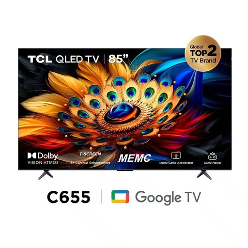 [85C655] TELEVISOR SMART QLED 4K 85&quot; GOOGLE TV NEGRO/-TCL