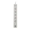 PROTECTOR DE VOLTAJE 1200J/1540W 5 TOMAS 2 USB 110V/220V -FORZA