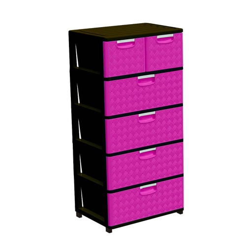 [CAJONERA SUPREMA DUO RATAN 5P FUCSIA] CAJONERA SUPREMA DUO RATAN 5P FUCSIA