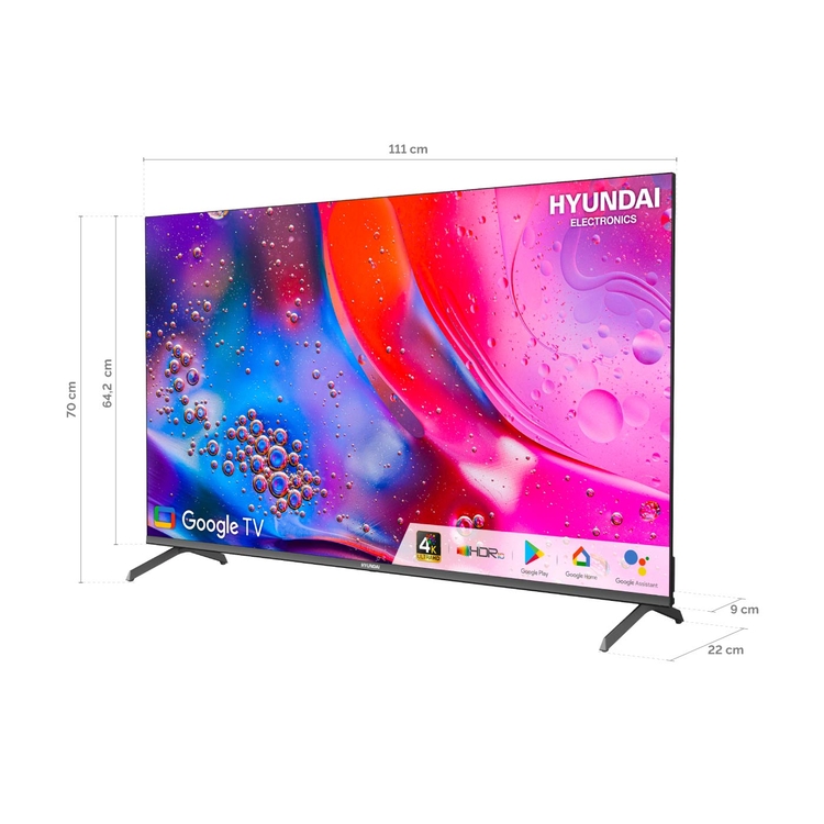 TELEVISOR 16GB 2GBRAM LED SMART 4K 50&quot; ANDROID GOGLE TV HYLED5020G4KM - HYUNDAI