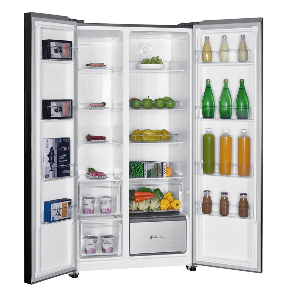 SYDE BY SYDE 595LT NO FROST INVERTER DISPLAY GLASS TOUCH NEGRO/-MABE