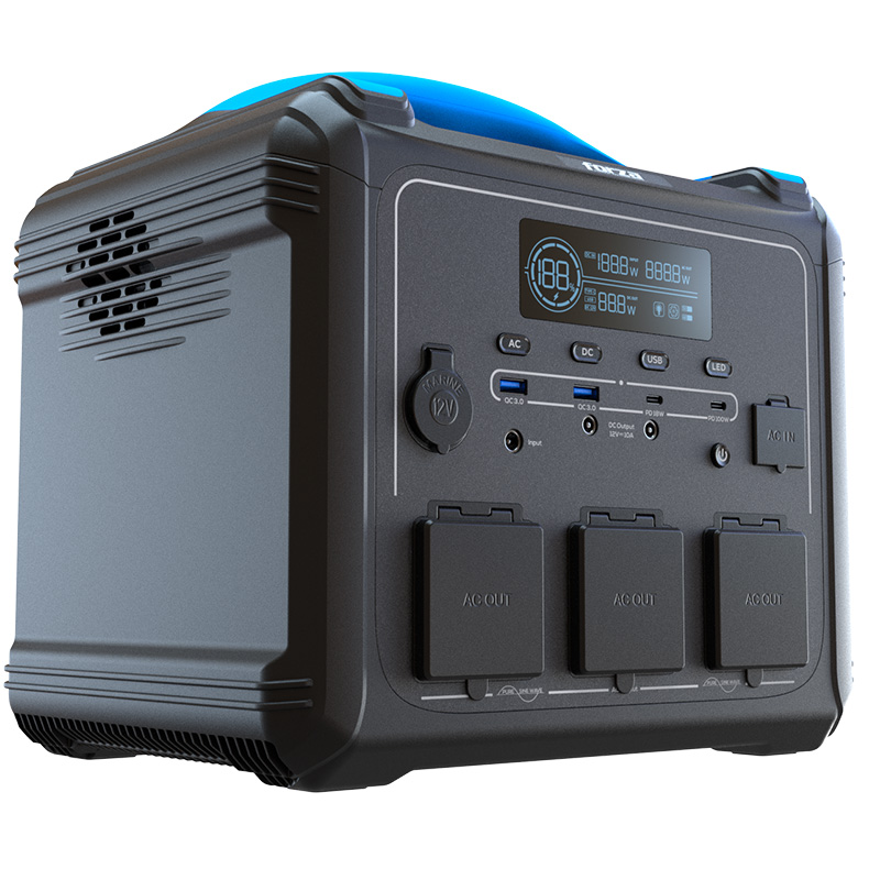 ESTACION ELECTRICA 1200W PORTABLE DE BATERIA 10 PUERTOS 110V  NEGRO-FORZA