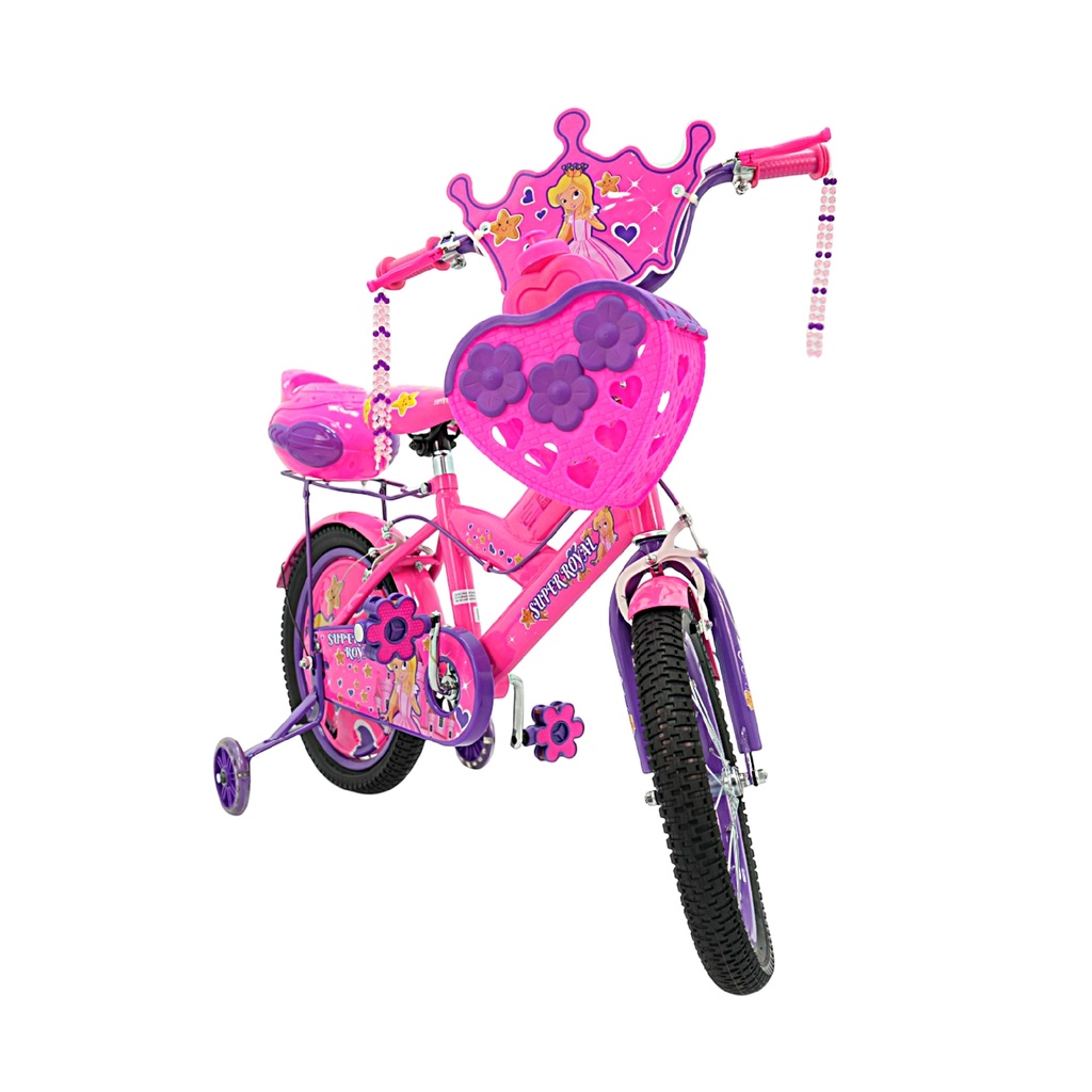 BICICLETA DE NIÑA ARO 16&quot; CON MOCHILA Y CASCO 1609 -CRECER