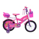 BICICLETA DE NIÑA ARO 16&quot; CON MOCHILA Y CASCO 1609 -CRECER