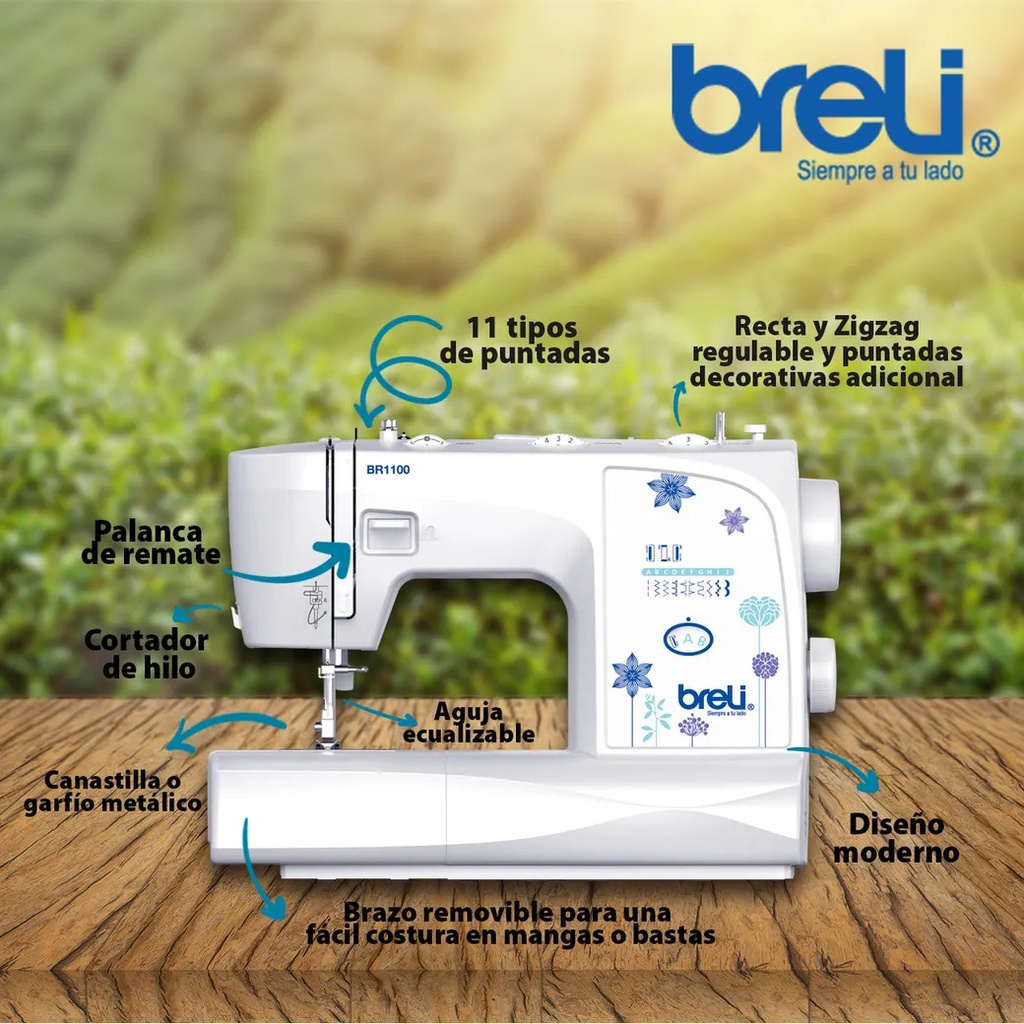 MAQUINA DE COSER PROFESIONAL 11 PUNTADAS LUZ/LED BLANCO/-BRELI