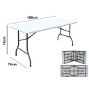 MESA PLEGABLE RECTANGULAR (180X70X74X3.5CM) -ALESSA