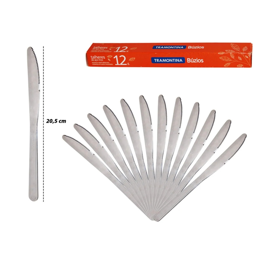 CUCHILLO 4 BUZIOS JGO 12UND - TRAMONTINA