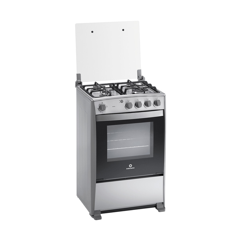 COCINA GRILL A GAS 4Q 24&quot; CON HORNO 58X60X94CM CROMA/-INDURAMA