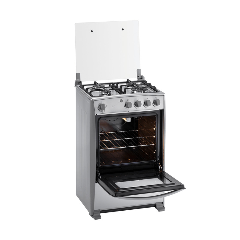 COCINA GRILL A GAS 4Q 24&quot; CON HORNO 58X60X94CM CROMA/-INDURAMA