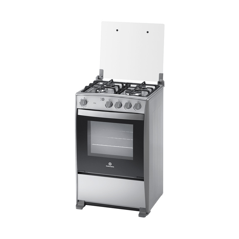 COCINA GRILL A GAS 4Q 24&quot; CON HORNO 58X60X94CM CROMA/-INDURAMA