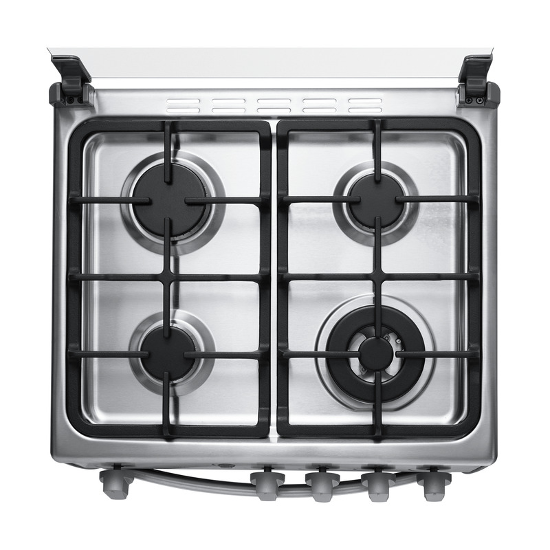 COCINA GRILL A GAS 4Q 24&quot; CON HORNO 58X60X94CM CROMA/-INDURAMA