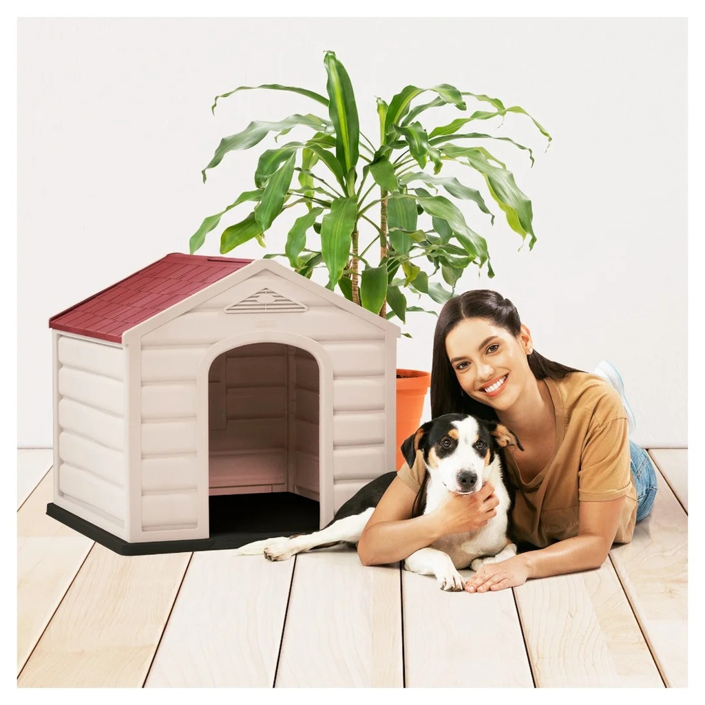CASA PARA PERRO PEQUEÑA TECHO ROJO -TEXCOMERCIAL 12701-XP