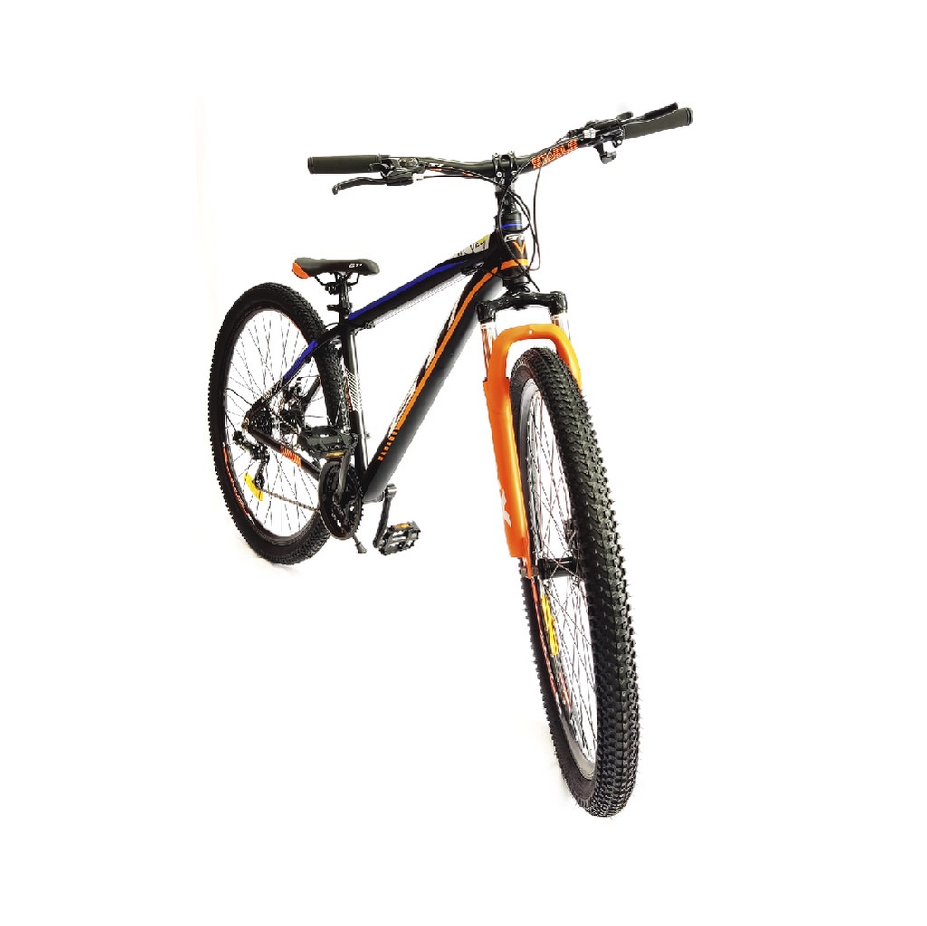 BICICLETA MONTAÑERA GTI CAMBODIA ARO 29 CUADRO DE ALUMINIO NEGRO - NARANJA