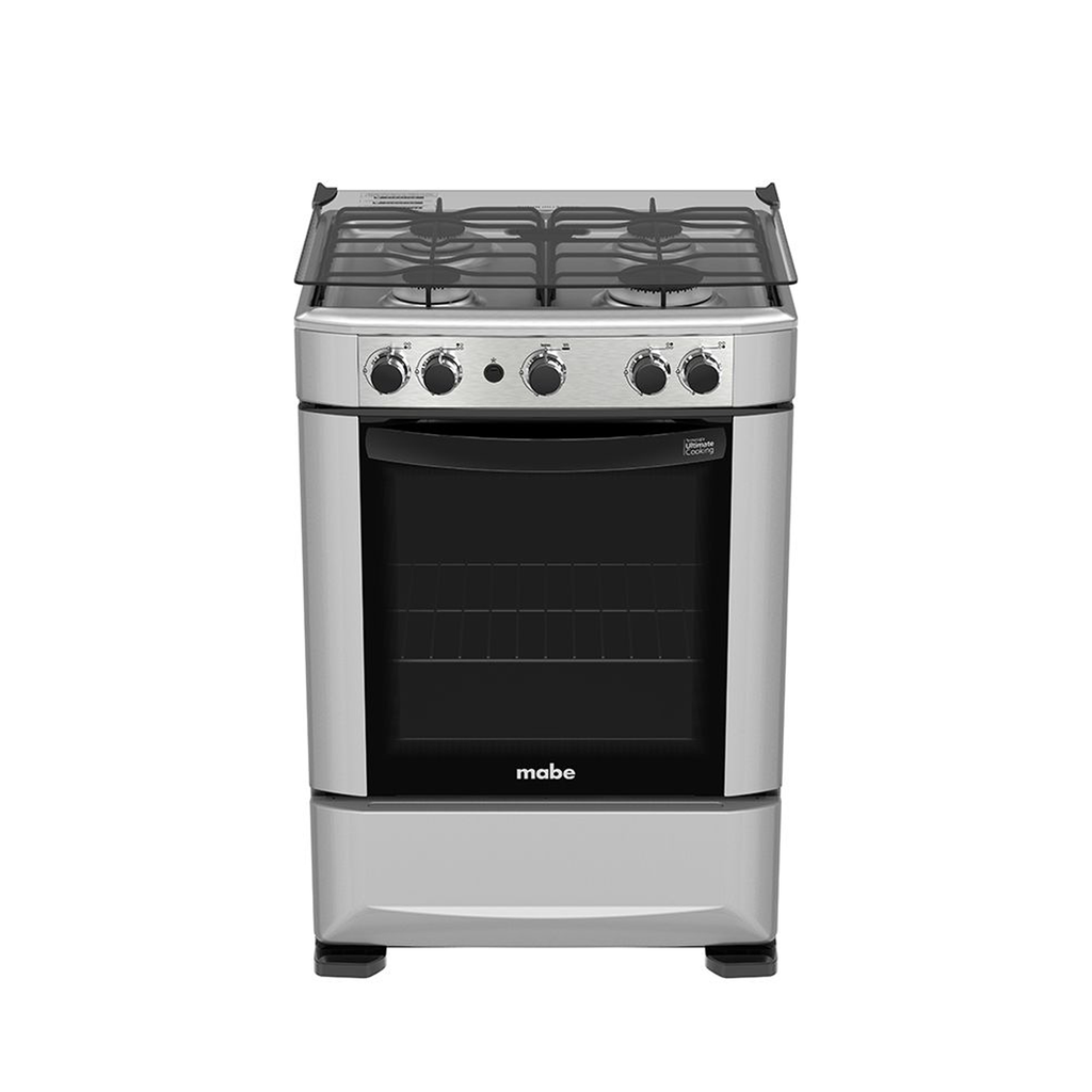 COCINA A GAS 60CM 4Q CON HORNO 94.5X60X65 SILVER/-MABE