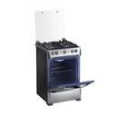 COCINA A/GAS MILAN ZAFIRO DE 4Q CON GRILL INOX/-INDURAMA