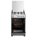 COCINA A GAS DE 4Q 24&quot; HOME PARRILLA FUNDIDA V.110V/50HZ  GRIS/INOX -INDURAMA