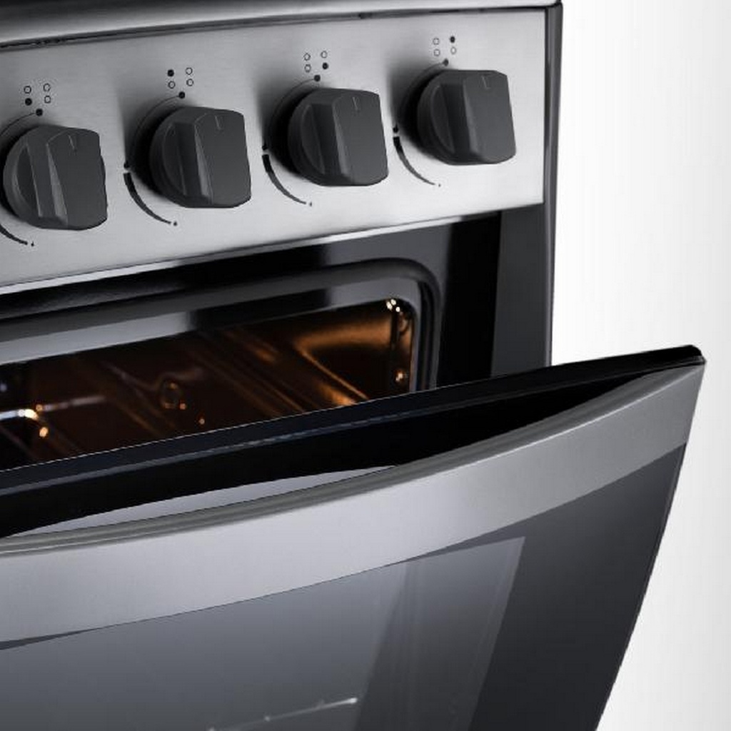 COCINA A GAS DE 4Q 24&quot; HOME PARRILLA FUNDIDA V.110V/50HZ  GRIS/INOX -INDURAMA