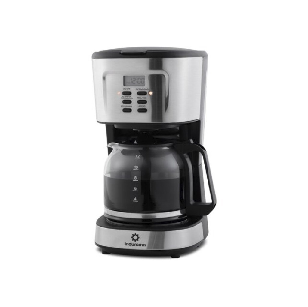 CAFETERA 1.5LT 12 TAZAS  INOX/NEGRO -INDURAMA
