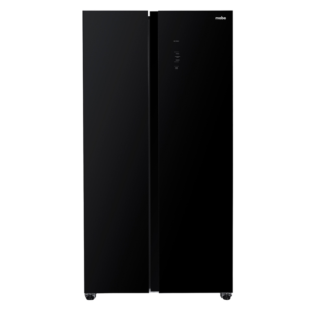 REFRIGERADORA SIDE BY SIDE 595LT NO FROST INVERTER DISPLAY GLASS TOUCH NEGRO/-MABE
