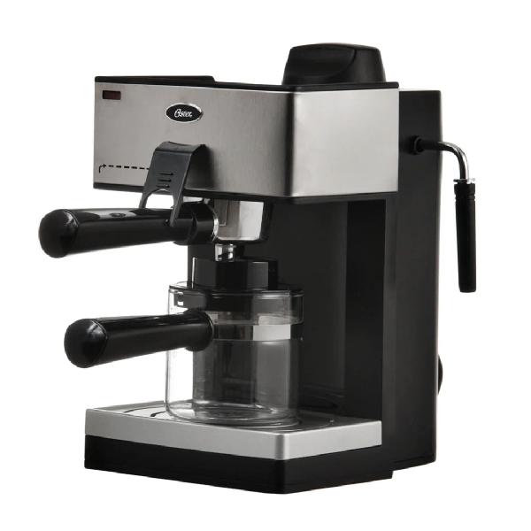 CAFETERA EXPRESO CAPPUCCINO 800ML 4TZ P/SICLO SILVER/NEGRO - OSTER