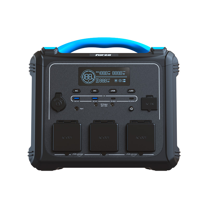 ESTACION ELECTRICA 1200W PORTABLE DE BATERIA 10 PUERTOS 110V  NEGRO-FORZA