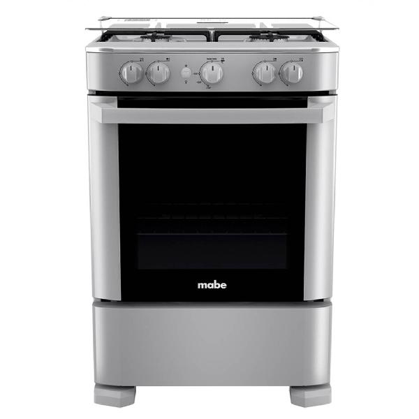 Cocina a gas Mabe  4 quemadores, 52 cm color acero inoxidable, Parrilla hierro fundido