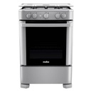 Cocina a gas Mabe  4 quemadores, 52 cm color acero inoxidable, Parrilla hierro fundido