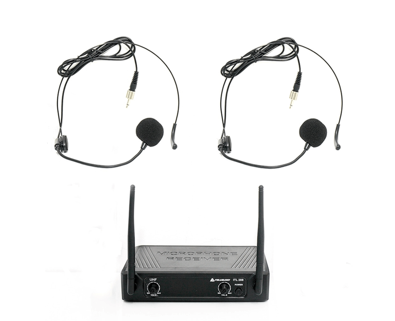 MICROFONO DE 2 AURICULARES T/DIADEMA NEGRO/-ITALY ITL298HD