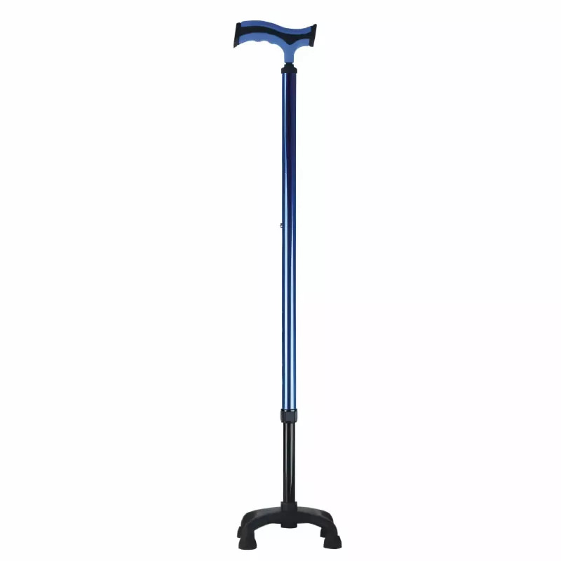 BASTÓN EN T - BASE QUAD DE PLAST - AZUL