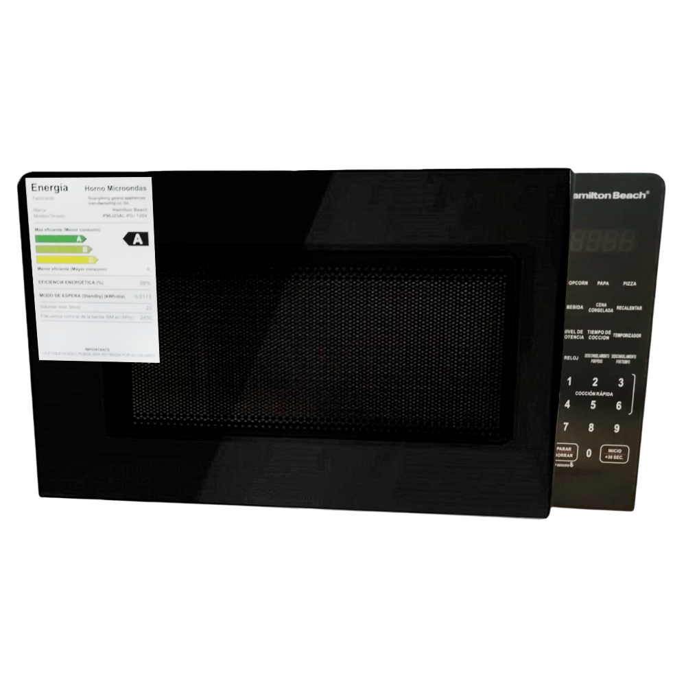 MICROONDAS 900W 23LT NEGRO/-HAMILTON BEACH