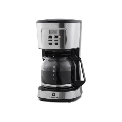 [CAF-BCI] CAFETERA 1.5LT 12 TAZAS  INOX/NEGRO -INDURAMA