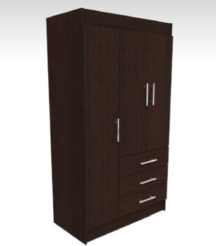[D33A090W] ARMARIO MD NEO / 3 PUERTAS / 3 CAJONES WENGUE/-MUEBLEFACIL