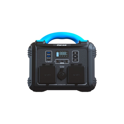 [FPP-T300] ESTACION ELECTRICA  300W PORTABLE DE BATERIA 8 PUERTOS 110V NEGRO-FORZA