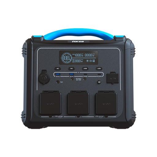 [FPP-T1200] ESTACION ELECTRICA 1200W PORTABLE DE BATERIA 10 PUERTOS 110V  NEGRO-FORZA