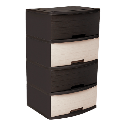 [CAJONERA MADEIRA GLAMOUR 4P CAFE/BEIGE] CAJONERA MADEIRA GLAMOUR 4PSO CAFE/BEIGE -PICA