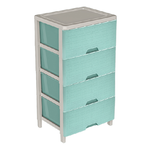 [CAJONERA YUTE DE 4P MENTA BEIGE] CAJONERA YUTE DE 4 PISO MENTA/BEIGE -PICA