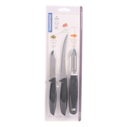 [23498/053] CUCHILLO C/PELADOR 3 PZAS - TRAMONTINA