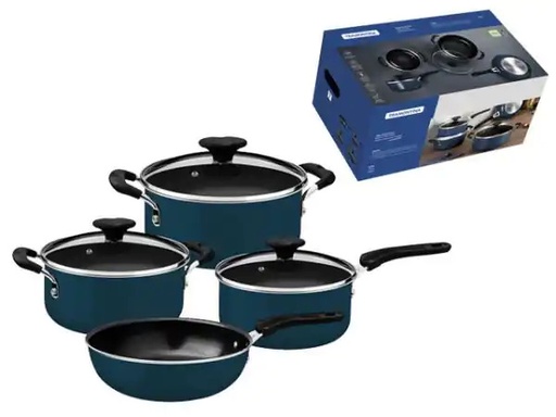 [28799/110] OLLA BATERIA JGO X4 PZAS TUNIS AZUL/-TRAMONTINA