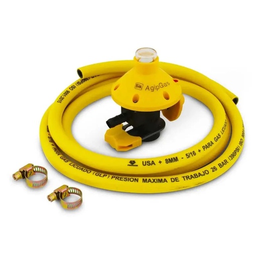 [KIT 3 EN 1 AGIP GAS] REGULADOR DE GAS KIT 3 EN 1 AMARILLO/-AGIPGAS