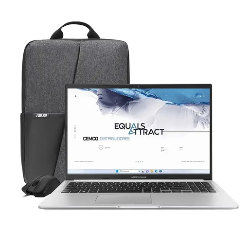 [X1502VA-NJ974 (16GB)] LAPTOP ASUS VIVOBOOK 16GB RAM CORE I7 512GB SSD 1.5&quot; MOCHILA+MAUSE SILVER/-ASUS